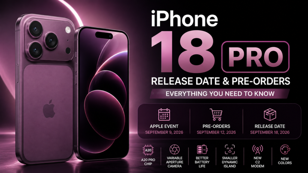 iPhone 18 Pro release date and pre-order date 2026