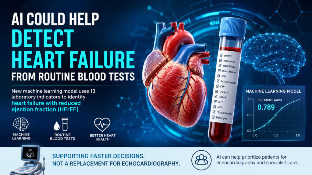 Machine learning model using routine blood tests to identify heart failure with reduced ejection fraction