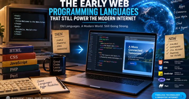 Early web programming languages HTML CSS PHP Perl and Erlang powering the modern internet