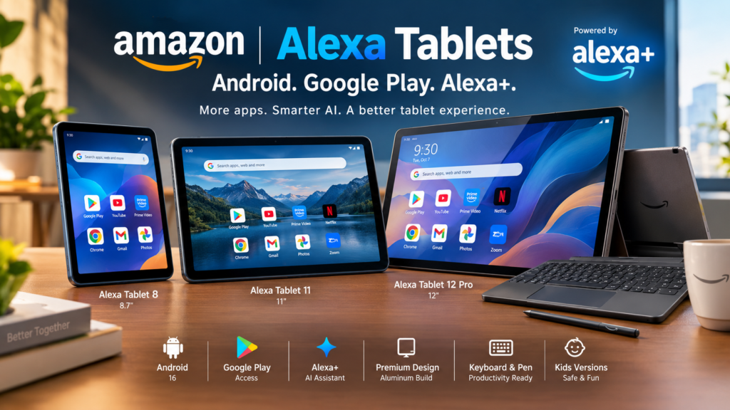 Amazon Alexa tablets with Google Play and Alexa+ AI