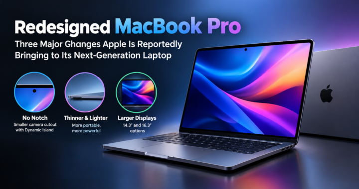 Redesigned MacBook Pro 2026 showing three major reported changes